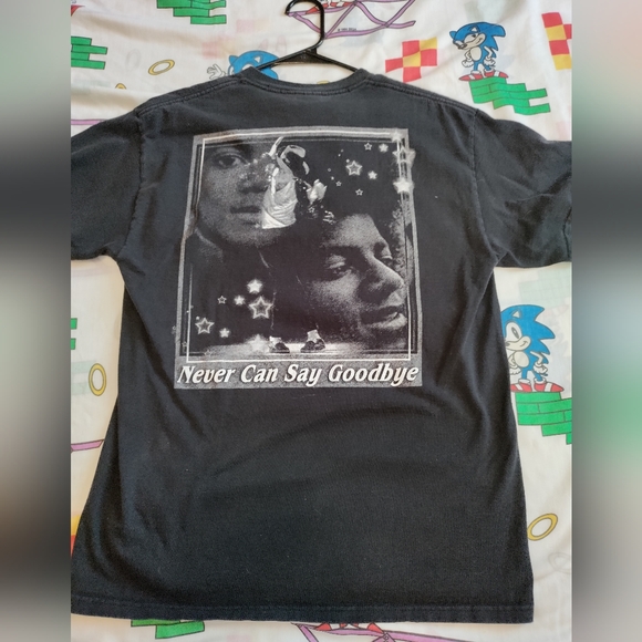 2009 memorial Michael Jackson t-shirt glitter print size medium - Picture 2 of 5